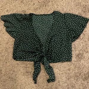 Short Sleeve Tie Top Great for Holidays